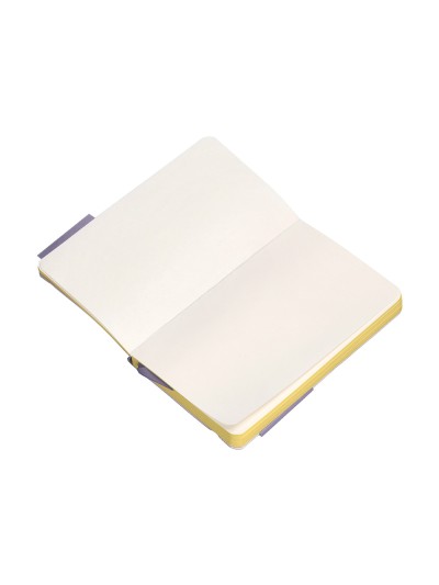 Cuaderno con gomilla antartik notes tapa blanda a6 hojas lisas morado y amarillo 100 hojas 80 gr fsc