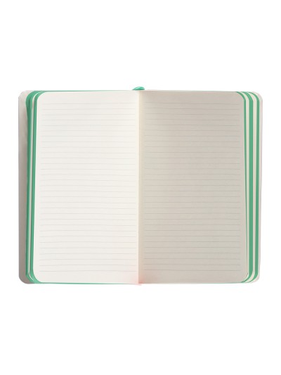 Cuaderno con gomilla antartik notes tapa blanda a6 rayas gris y turquesa 100 hojas 80 gr fsc