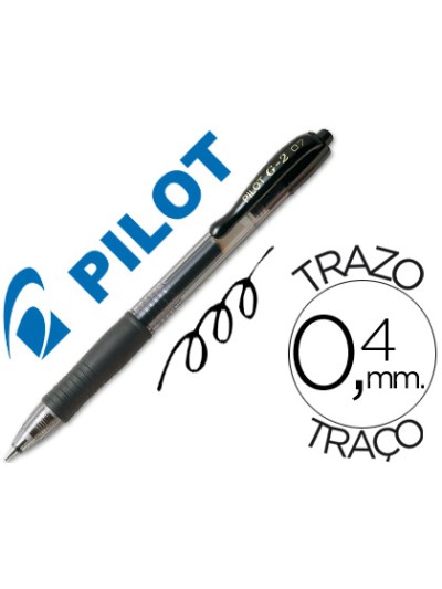 Boligrafo pilot g-2 negro tinta gel retractil sujecion de caucho