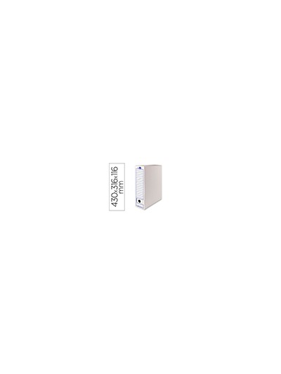 Caja archivo definitivo liderpapel 106 listados de ordenador carton reciclado 325g/m2 blanco 430x116x316 mm
