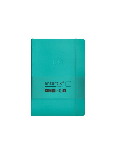 Cuaderno con gomilla antartik notes tapa blanda a5 hojas lisas turquesa 80 hojas 80 gr fsc