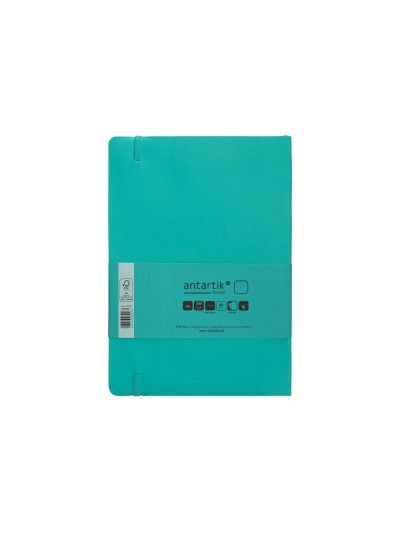 Cuaderno con gomilla antartik notes tapa blanda a5 hojas lisas turquesa 80 hojas 80 gr fsc