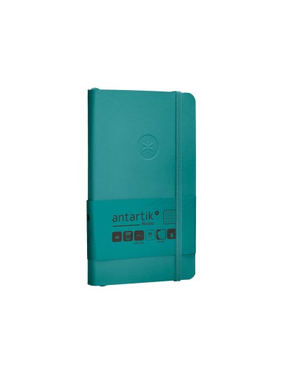 Cuaderno con gomilla antartik notes tapa blanda a6 cuadricula verde aguamarina 100 hojas 80 gr fsc
