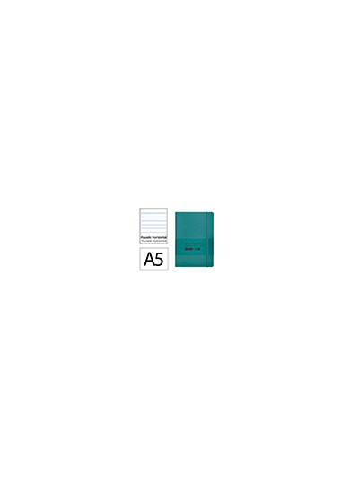 Cuaderno con gomilla antartik notes tapa blanda a5 hojas rayas verde aguamarina 80 hojas 80 gr fsc
