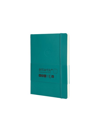 Cuaderno con gomilla antartik notes tapa blanda a5 hojas puntos verde aguamarina 80 hojas 80 gr fsc