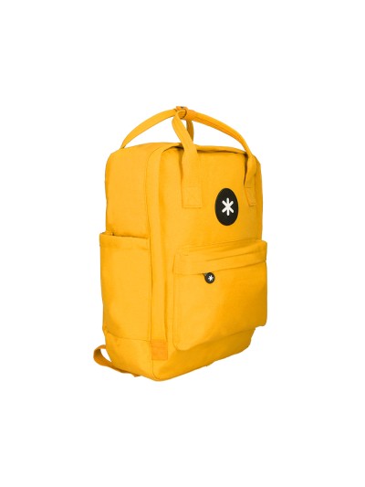 Cartera antartik mochila 2 asas y bolsillos exteriores mostaza 300x115x390 mm