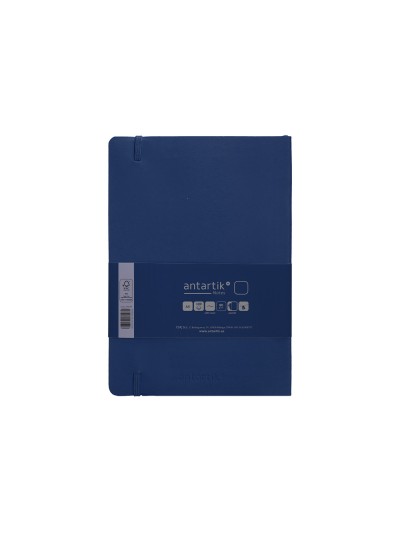 Cuaderno con gomilla antartik notes tapa blanda a5 hojas lisas azul marino 80 hojas 80 gr fsc