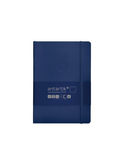 Cuaderno con gomilla antartik notes tapa blanda a5 hojas lisas azul marino 80 hojas 80 gr fsc
