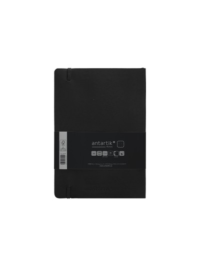 Cuaderno con gomilla antartik notes tapa blanda a5 hojas puntos negro 80 hojas 80 gr fsc