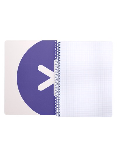 Cuaderno espiral antartik a4 micro tapa dura 80h 100 gr cuadro 5 mm sin bandas 4 taladros color lavanda