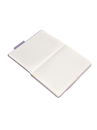 Cuaderno con gomilla antartik notes tapa dura a5 hojas cuadricula morado y amarillo 100 hojas 80 gr fsc