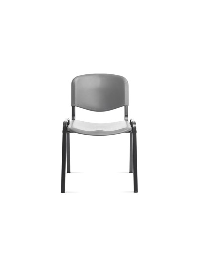 Silla rocada confidente estructura metalica respaldo y asiento en polimero color gris