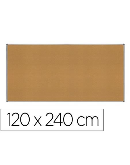 Pizarra corcho rocada marco aluminio con cantoneras 120x240 cm