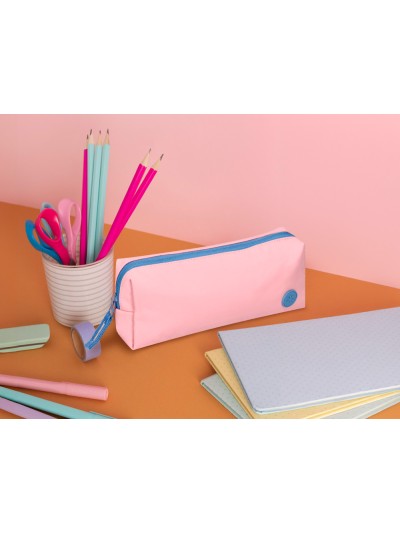 Estuche portatodo antartik 1 compartimento compañero de mochila teens rosa 80 x 55 x 210 mm