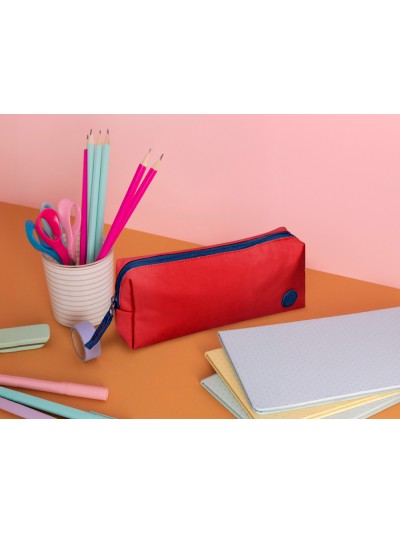 Estuche portatodo antartik 1 compartimento compañero de mochila teens granate 80 x 55 x 210 mm