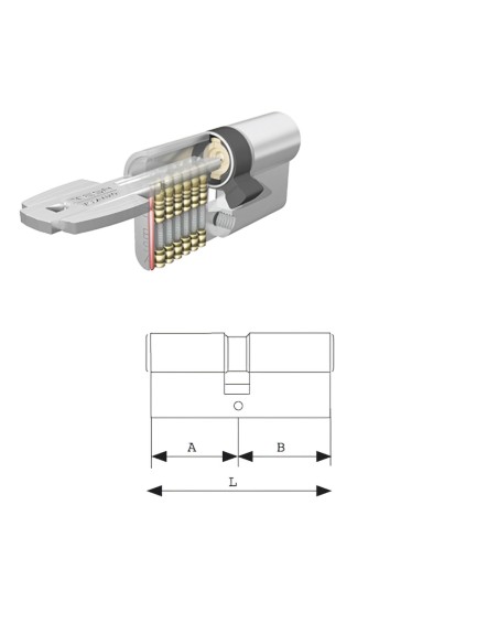 Cilindro Tesa Seguridad T60 /40x40  Latonado