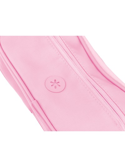 Estuche portatodo antartik 3 compartimentos compañero de mochila color rosa 100 x 60 x 220 mm