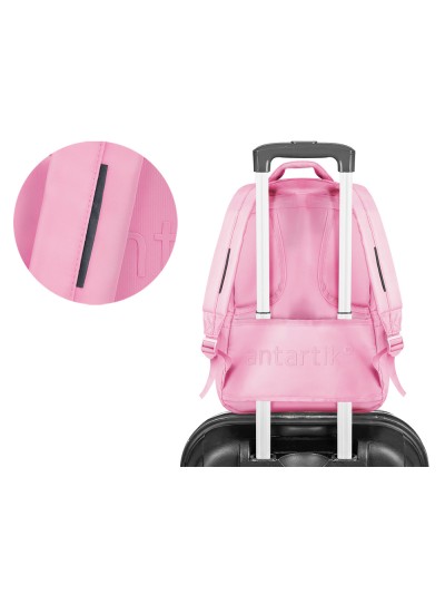 Mochila antartik multibolsillo 19l compartimento para portatil y tablet color rosa 450 x 160 x 300 mm