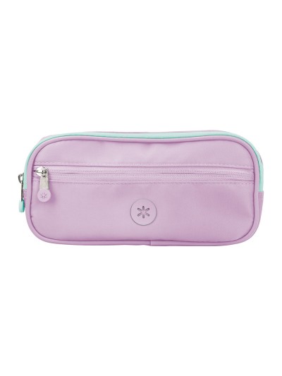 Estuche portatodo antartik 3 compartimentos compañero de mochila color morado 100 x 60 x 220 mm