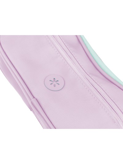 Estuche portatodo antartik 3 compartimentos compañero de mochila color morado 100 x 60 x 220 mm