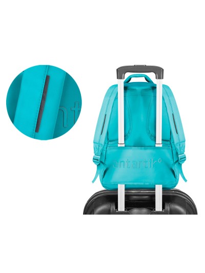 Mochila antartik multibolsillo 19l compartimento para portatil y tablet color azul turquesa 450 x 160 x 300 mm