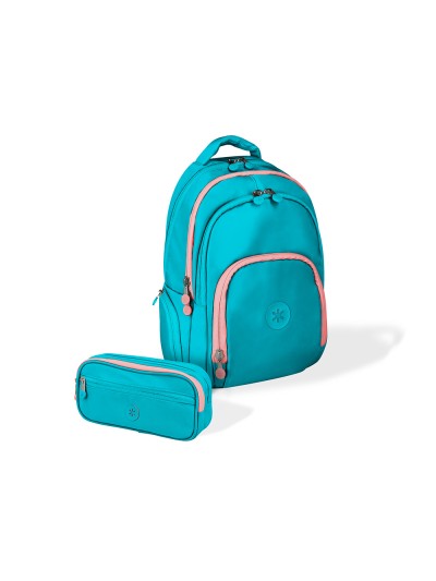 Mochila antartik multibolsillo 19l compartimento para portatil y tablet color azul turquesa 450 x 160 x 300 mm