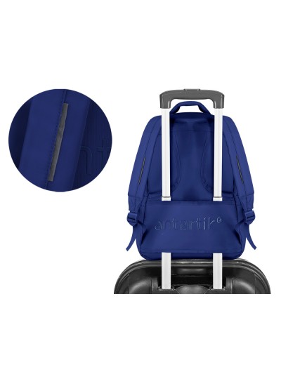 Mochila antartik multibolsillo 19l compartimento para portatil y tablet color azul marino 450 x 160 x 300 mm