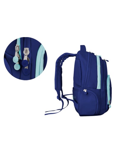 Mochila antartik multibolsillo 19l compartimento para portatil y tablet color azul marino 450 x 160 x 300 mm