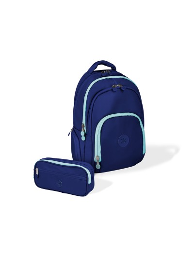 Mochila antartik multibolsillo 19l compartimento para portatil y tablet color azul marino 450 x 160 x 300 mm