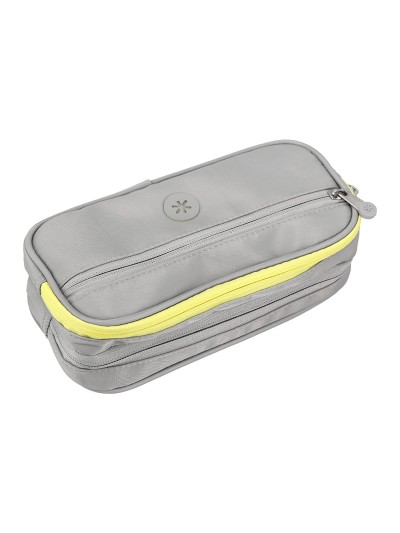 Estuche portatodo antartik 3 compartimentos compañero de mochila color gris 100 x 60 x 220 mm