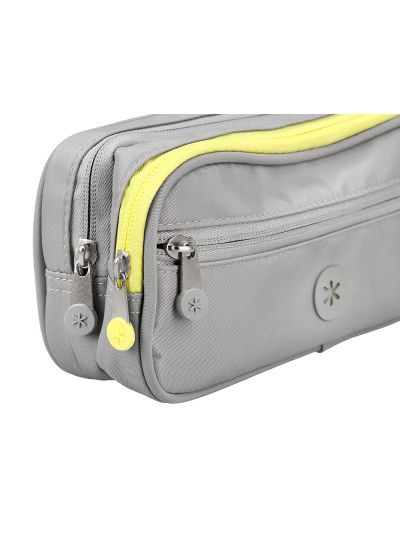 Estuche portatodo antartik 3 compartimentos compañero de mochila color gris 100 x 60 x 220 mm