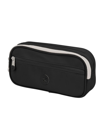 Estuche portatodo antartik 3 compartimentos compañero de mochila color negro 100 x 60 x220 mm