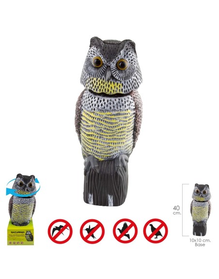 Buho Ahuyentador de Pajaros / Aves Con Cabeza Giratoria 40 cm.