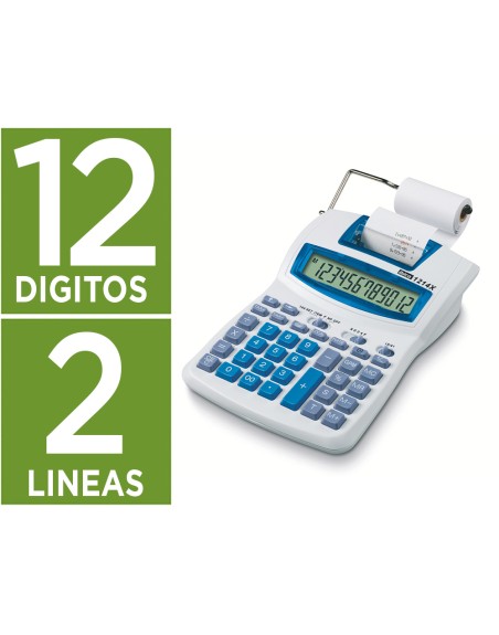 Calculadora ibico 1214x impresora pantalla lcd papel 57 mm 12 digitos impresion bicolor