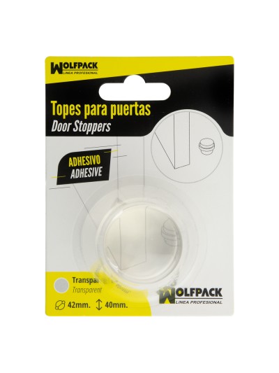 Tope Puerta Adhesivo Transparente Redondo