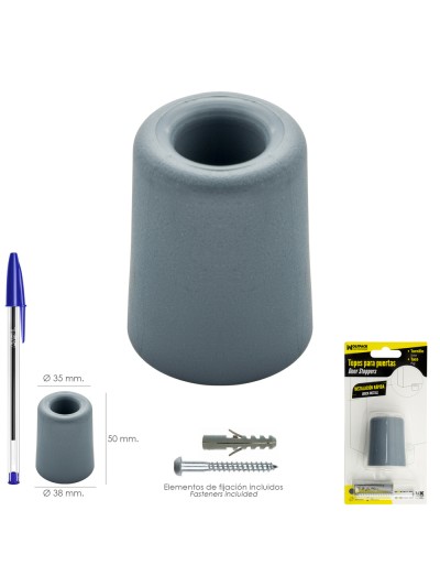 Tope Grande Para Puerta Amortiguacion Extrafuerte Ø 38 x 50 mm