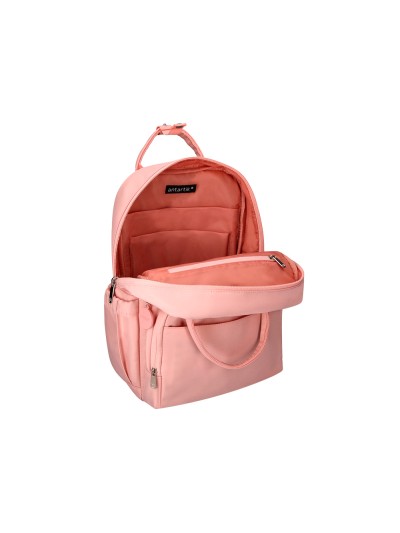 Mochila antartik diseño casual con asa multibolsillo color rosa 410x120x290 mm