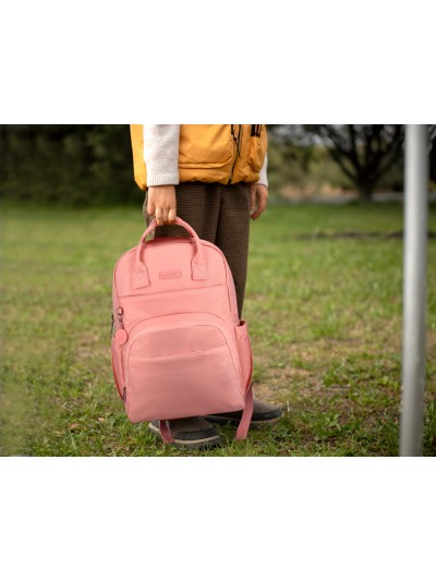 Mochila antartik diseño casual con asa multibolsillo color rosa 410x120x290 mm