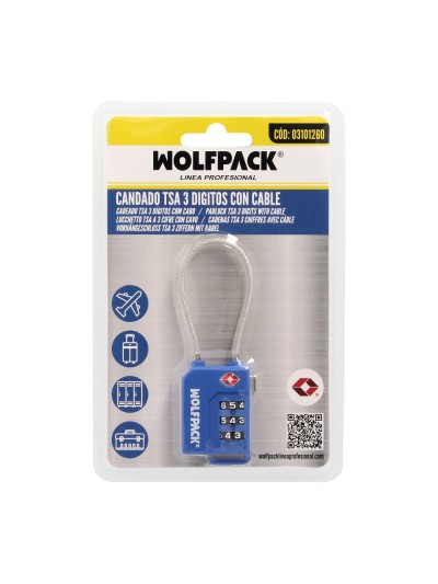 Candado Seguridad Equipaje Tsa 3 Digitos Con Cable Acero. Candado Combinación, Maleta, Viaje, Mochilas, Seguridad
