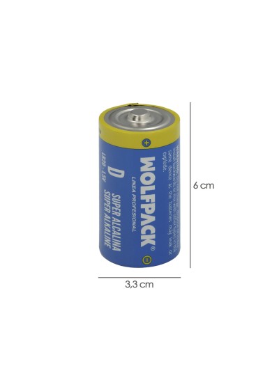 Pila Wolfpack Alcalina D - LR20 (Blister 2 Piezas)