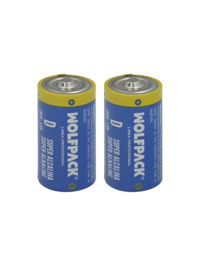 Pila Wolfpack Alcalina D - LR20 (Blister 2 Piezas)