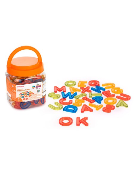 Juego didactico miniland letras mayusculas translucidas