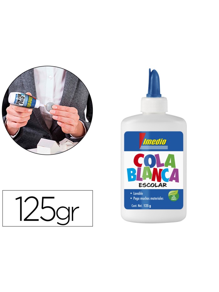 Pegamento cola blanca imedio escolar lavable bote de 125 gr Pegamento cola blanca imedio escolar lavable bote de 125 gr