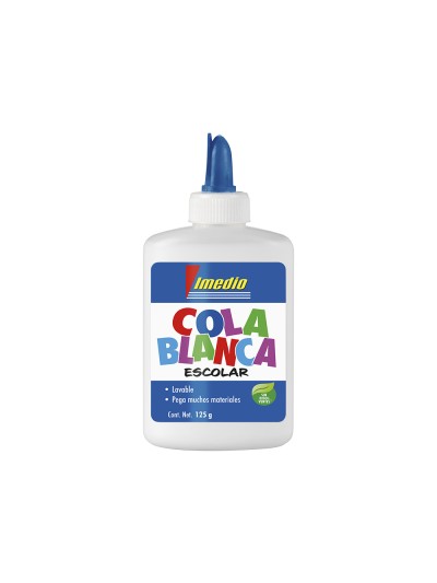 Pegamento cola blanca imedio escolar lavable bote de 125 gr
