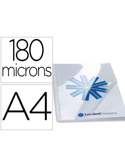 Tapa de encuadernacion gbg pvc cristal transparente 180 mc din a4 pack de 100 unidades