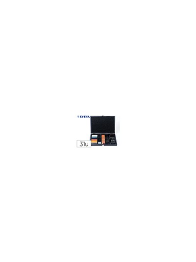 Set dibujo lyra estuche de madera con 31 piezas surtidas