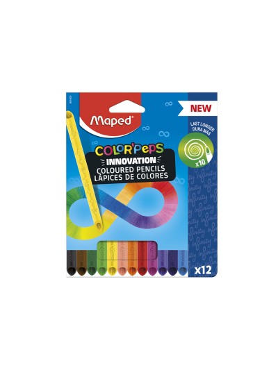Lapices de colores maped color peps infinity caja de 12 colores surtidos