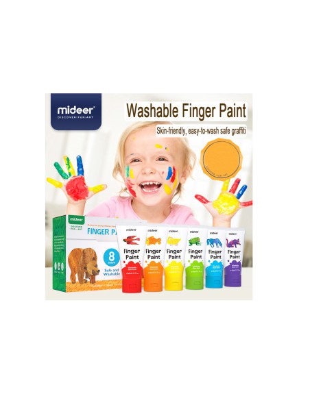 Juego mideer pinturas para dedos 6 colores