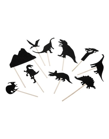 Juego mideer titeres de sombras dinosaurios