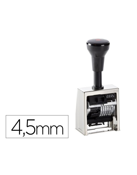Numerador automatico reiner metalico 6 cifras altura tipo 4,5 mm